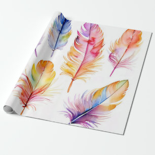 Feathers in Flight: Watercolor Collection Wrapping Paper
