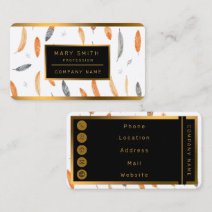 Feathers Luxury Trendy Boho Collection Business Card