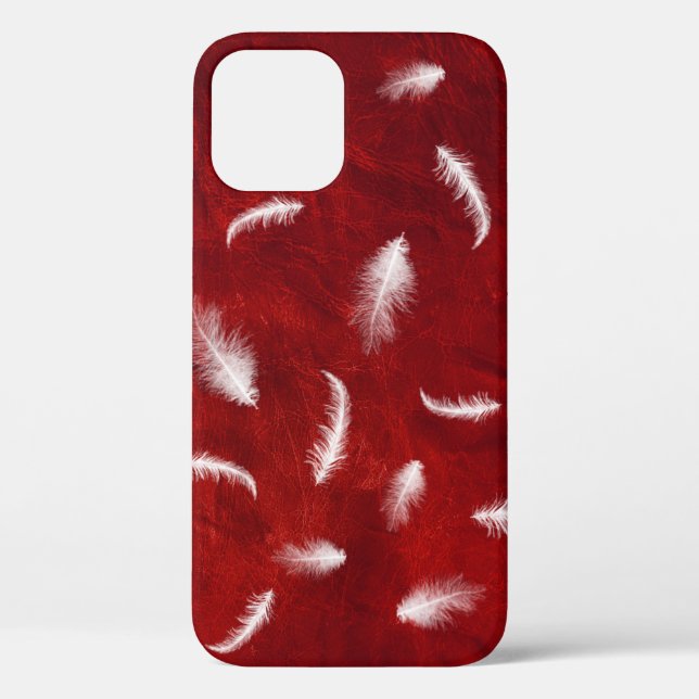 Feathers On Red Leather   Case-Mate iPhone Case (Back)