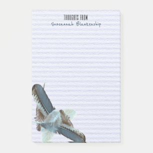 Feathers Over Textured Background Custom Post-it Notes