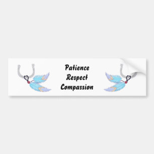 Feathers patience respect compassion bumper sticker