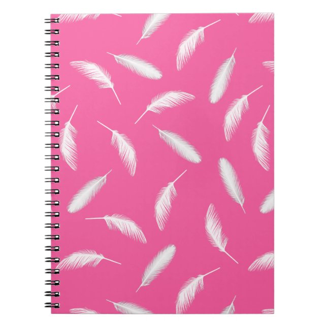 Feathers pattern spiral notebook (Front)