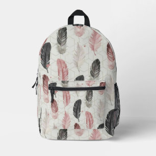 Feathers Printed Backpack