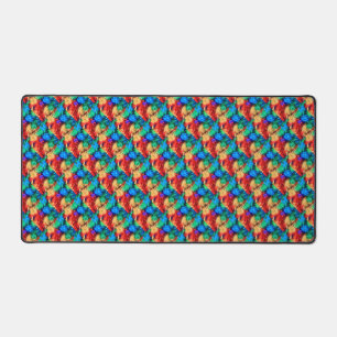 Feathers Rainbow Flag Colours Gay Design GLBTQ Desk Mat