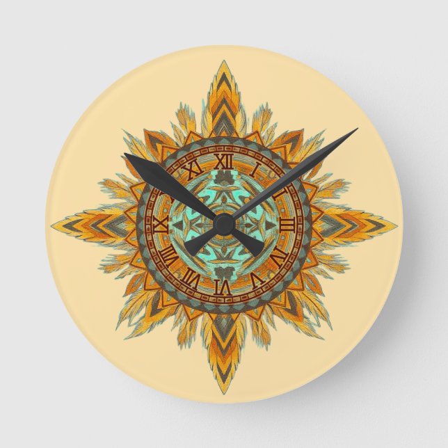 Feathers Round Clock (Front)
