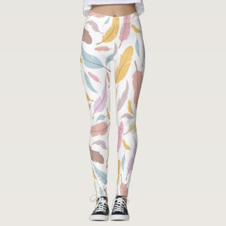 Feathers Seamless pattern Leggings