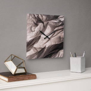 Feathers Square Wall Clock