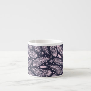 Feathery Fantasy: Romantic Pattern Creation Espresso Cup