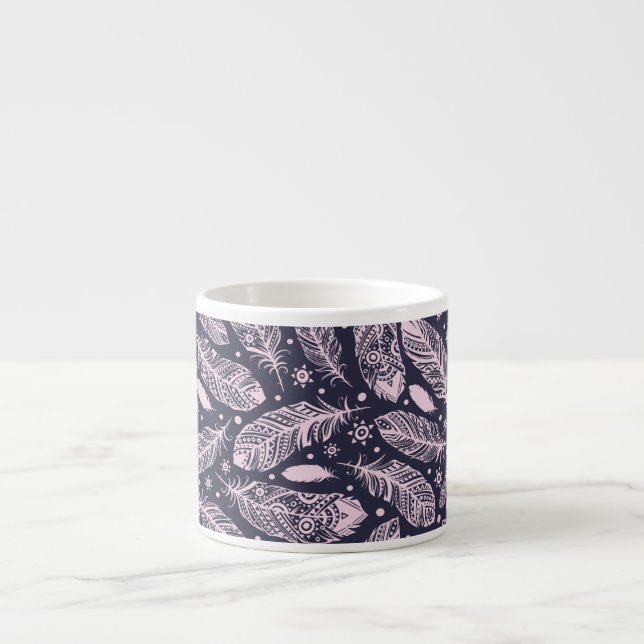 Feathery Fantasy: Romantic Pattern Creation Espresso Cup (Front)