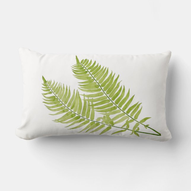 Feathery Fern on a Lumbar Pillow (Front)