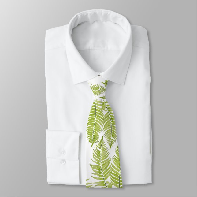 Feathery Fern on a Neck Tie (Tied)
