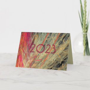 Feathery Fractal New Year custom  Holiday Card