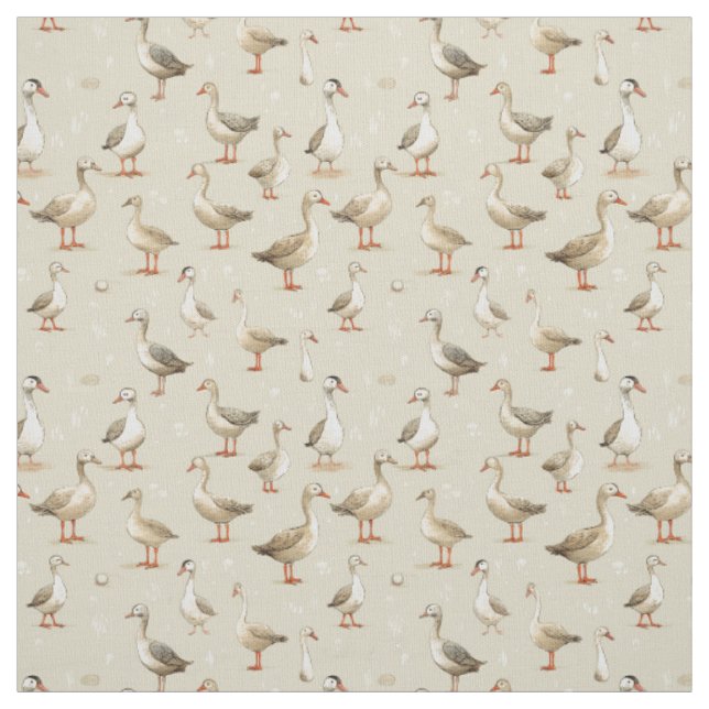 Feathery Wings: Whimsy Geese Fabric (Swatch)