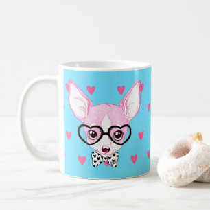 Featured Designer: Adorable Nerdy Puppy Blue Mug