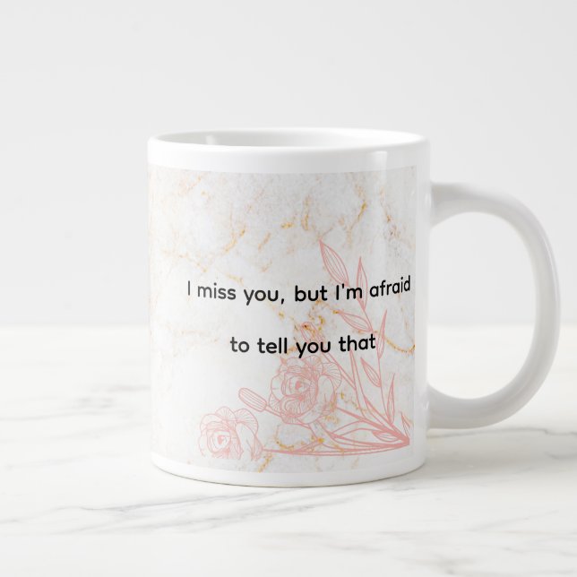 Featuring heartfelt message I miss you Romantic Large Coffee Mug (Right)