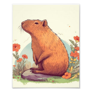 Featuring Playful Capybara Delight Photo Print