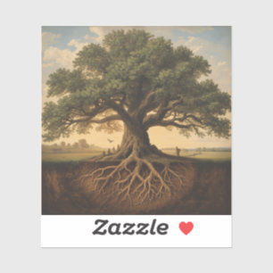 featuring the outline of a majestic oak tree