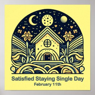 Feb 11th Satisfied Staying Single Day Poster