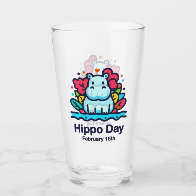 Feb 15th Hippo Day Glass (Front)