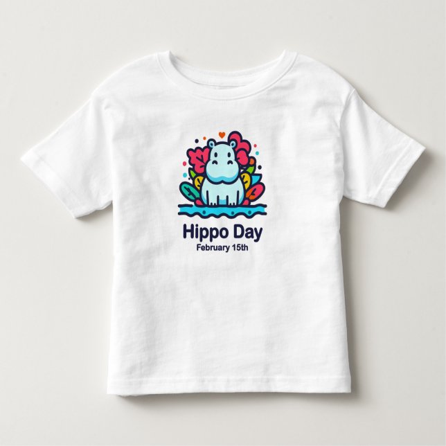 Feb 15th Hippo Day Toddler T-Shirt (Front)