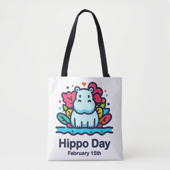 Feb 15th Hippo Day Tote Bag (Front)