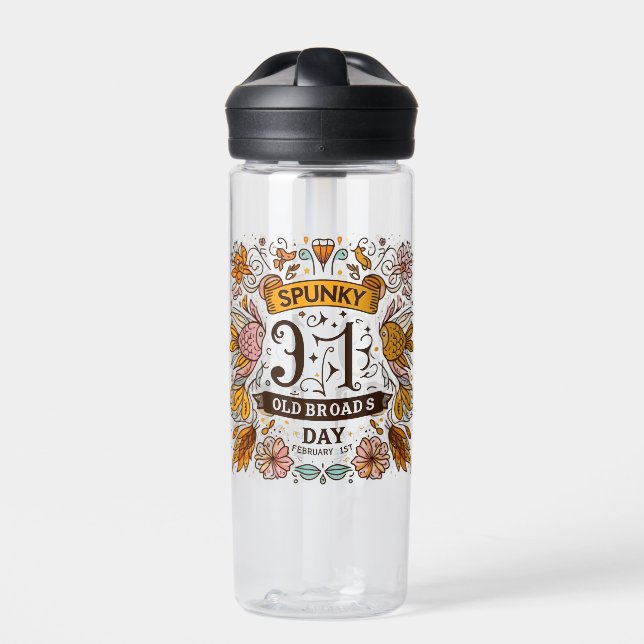 Feb 1st - Spunky Old Broads Day Water Bottle (Front)