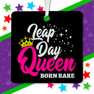 Feb 29 Leap Day Queen Leap Year Birthday Born Rare Metal Tree Decoration