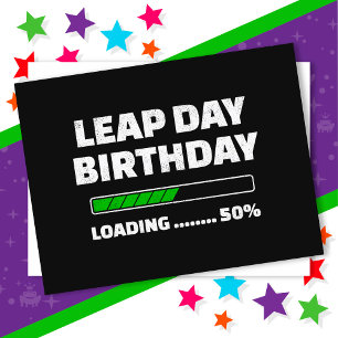 Feb 29th Leap Year Birthday 50% Loading Leap Day Postcard