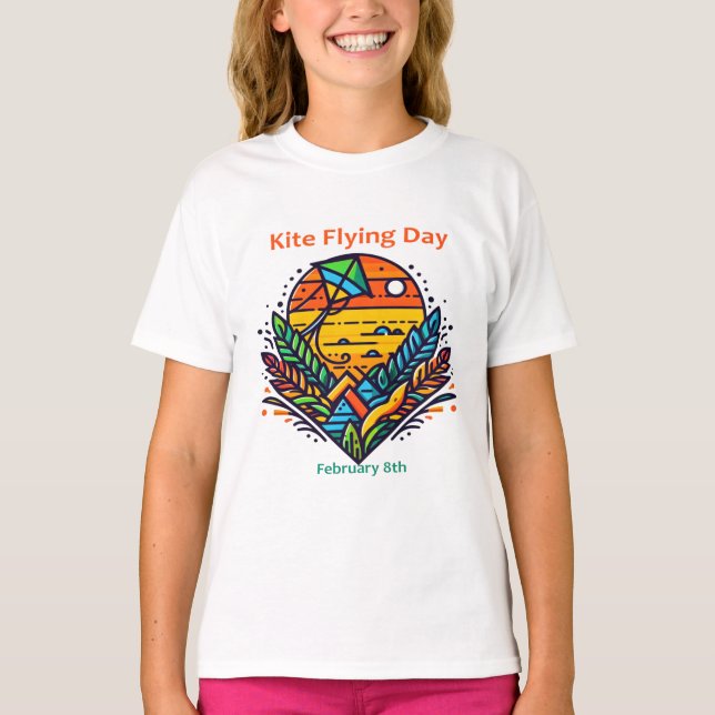 Feb 8th - Kite Flying Day T-Shirt (Front)