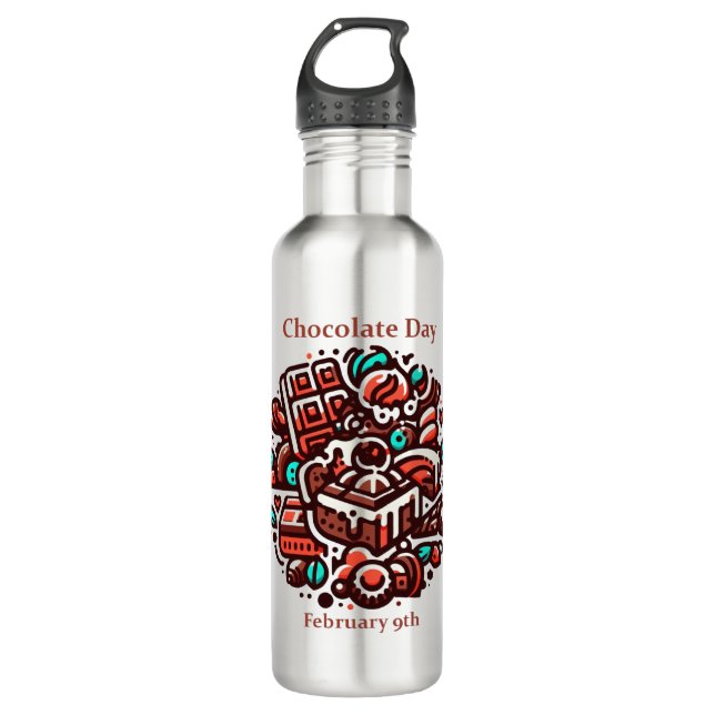 Feb 9th - Chocolate Day 710 Ml Water Bottle (Front)