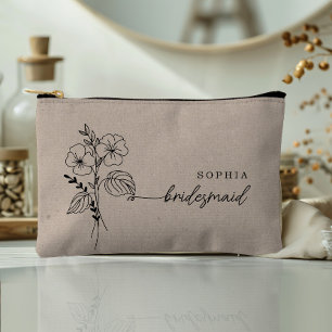 Februar Birth Month Flower Personalised Bridesmaid Accessory Pouch