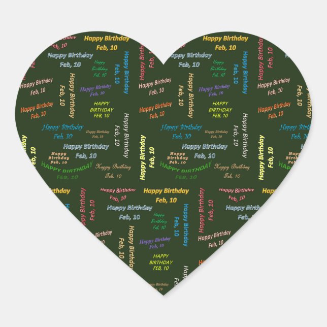 February, 10 Birthday Sticker (Front)