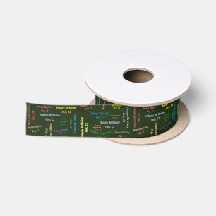 February, 11 Birthday Ribbon Satin Ribbon