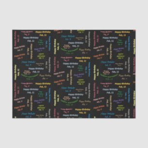 February, 11 Birthday Tissue Paper