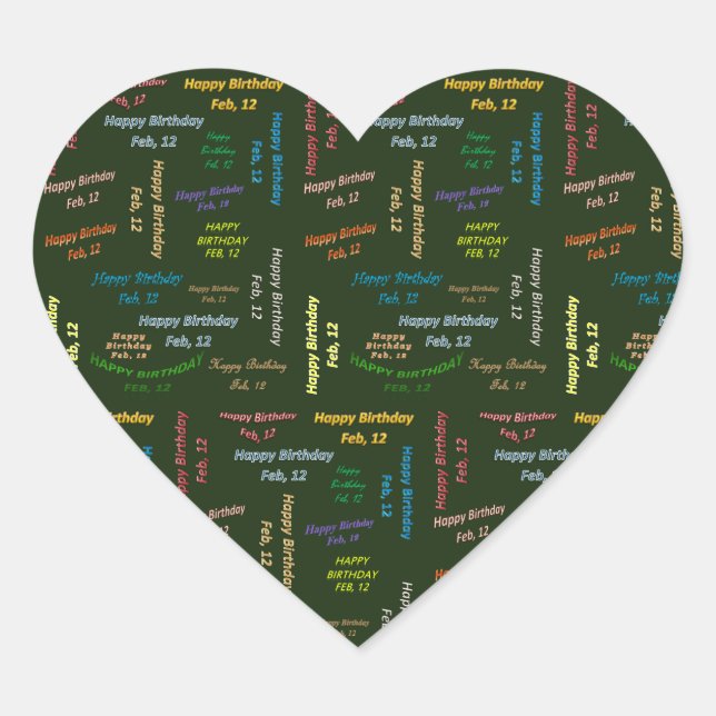 February, 12 Birthday Sticker (Front)