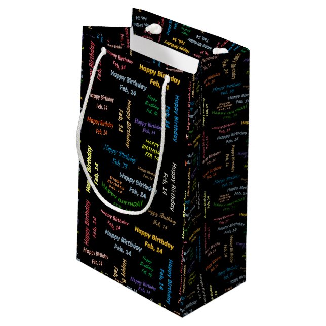 February, 14 Birthday Gift Bag (Back Angled)