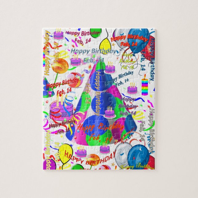 February, 14 Birthday Jigsaw Puzzle (Vertical)