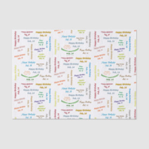 February, 14 Birthday Tissue Paper