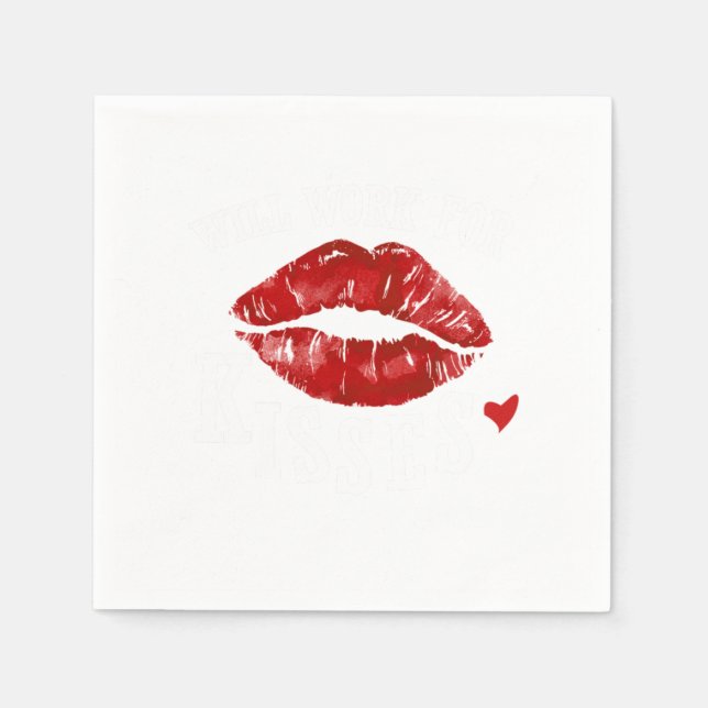 February 14th Valentines Day Lips Kiss Mark Will W Napkin (Front)