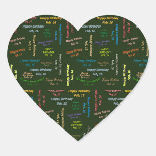 February, 16 Birthday Sticker