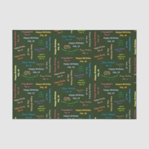 February, 16 Birthday Tissue Paper