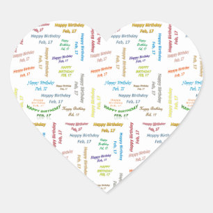 February, 17 Birthday Sticker