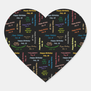 February, 18 Birthday Sticker