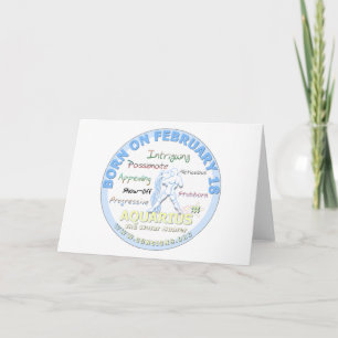 February 18th Birthday - Aquarius Card