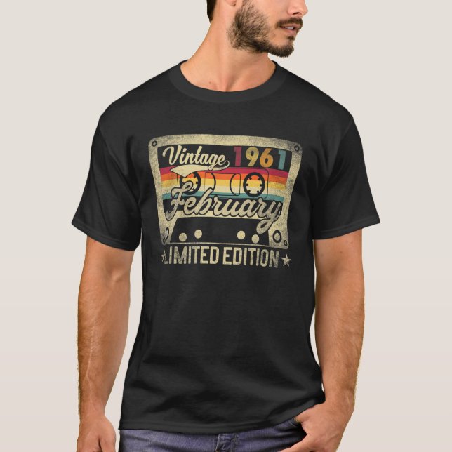 February 1961 Limited Edition 61St Birthday Gift V T-Shirt (Front)