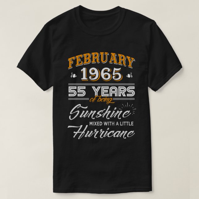 February 1965 55 Years Wedding Anniversary Gifts T-Shirt (Design Front)
