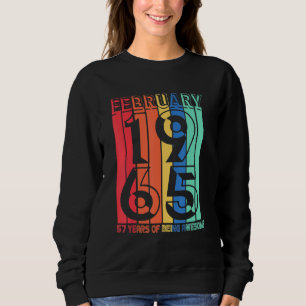 February 1965 57 Years Of Being Awesome Vintage 57 Sweatshirt