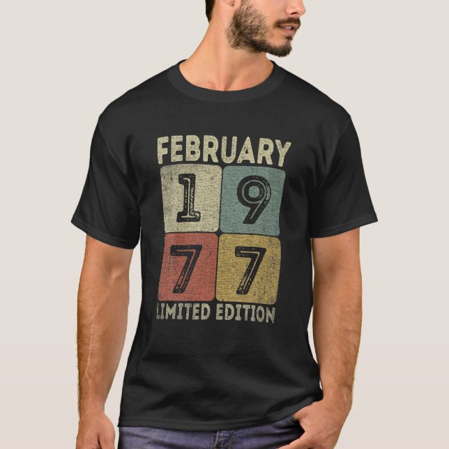February 1977 Limited Edition Outfit Retro 45Th Bd T-Shirt (Front)