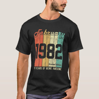 February 1982 40 Years Old Limited Edition 40Th Bi T-Shirt