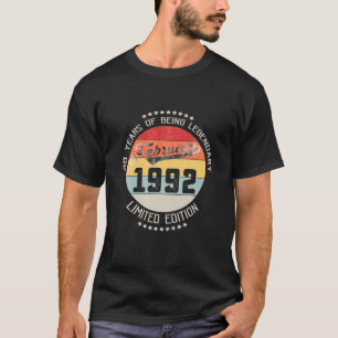 February 1992 30Th Yrs Old Birthday 30 Years Being T-Shirt